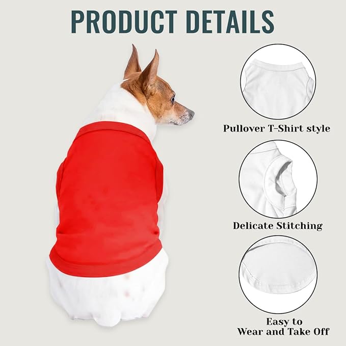 Personalized Dog Shirt Custom Pet T Shirts for Small Large Dogs Customized Puppy Clothes with Name Logo Picture Breathable Pets Sleeveless Vest Apparel Gifts, Red, 5XL
