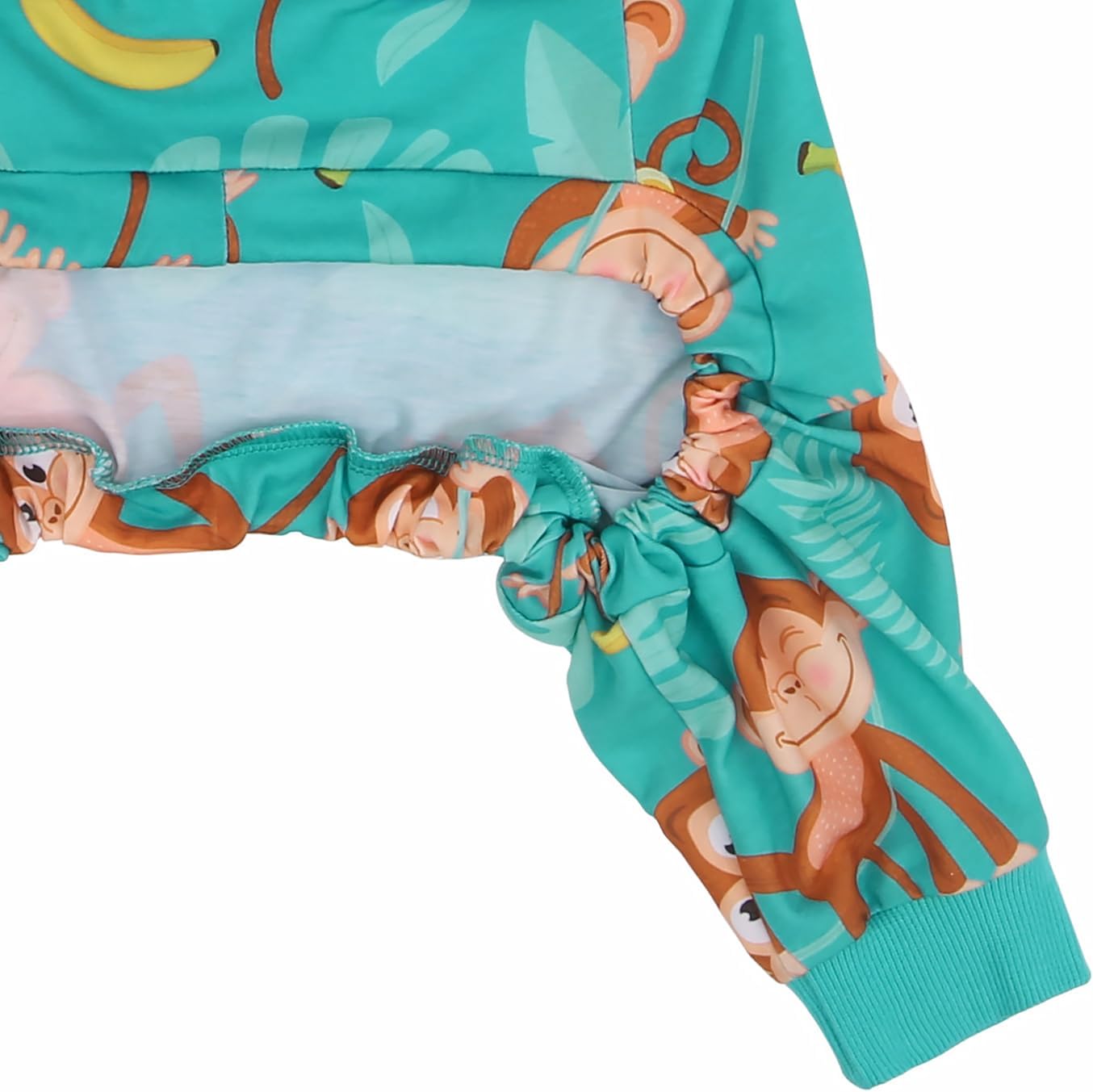 HDE Dog Pajamas One Piece Jammies Jumpsuit Pet Clothes Outfit Stretchy Lightweight Comfy Shirt Pjs for M-3XL Dogs Monkeying Around - 2XL