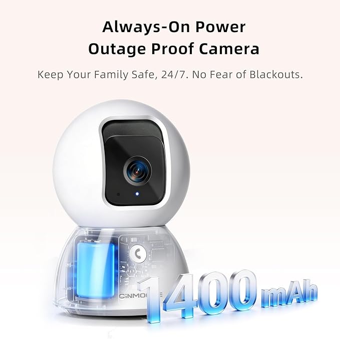 3K 5G Wi-Fi Security Camera Indoor, Backup Battery for Power Outage Protection, Free AI Tracking Facial ID, 5MP Pet/Dog Camera w/ Speaker & Phone App, PTZ Baby Monitor, 0-Glow Night Vision, 2-Way Talk