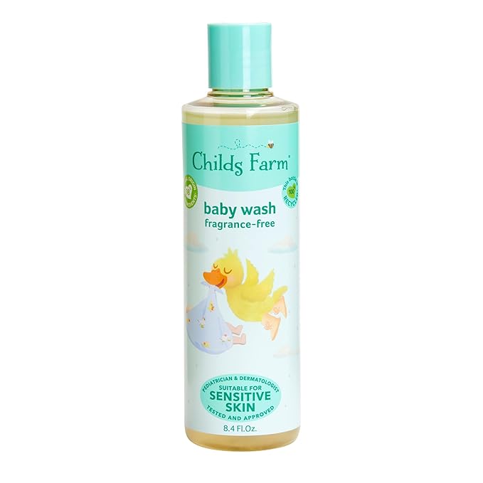Childs Farm Baby Body Wash, Unfragranced, Gently Cleanses, Suitable for Newborns with Dry, Sensitive and Eczema-prone Skin, 8.4 Fl Oz