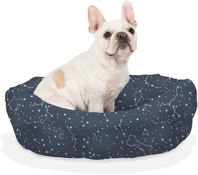 Fringe Studio Pet Bed, Celestial Round Cuddler, 29 x 24 x 9 inches (215004)