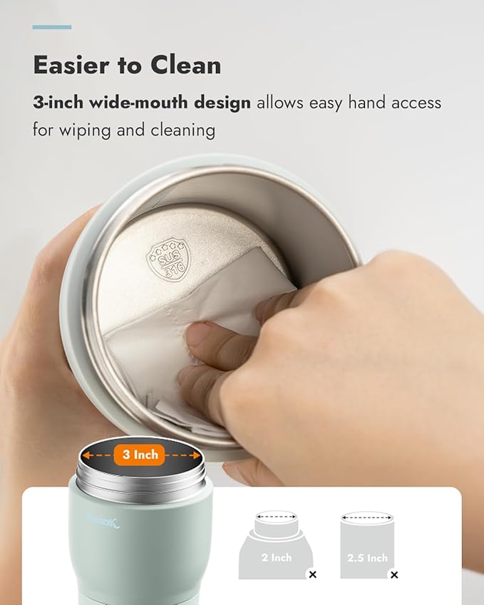 Papablic Pro Portable Bottle Warmer for Travel – Fast Heating, Built-in Sterilizer, 30W Fast Charge, 5-Temp Control, Easy-Clean Wide Mouth, Baby Milk Warmer for Breastmilk & Formula, Lilac Purple