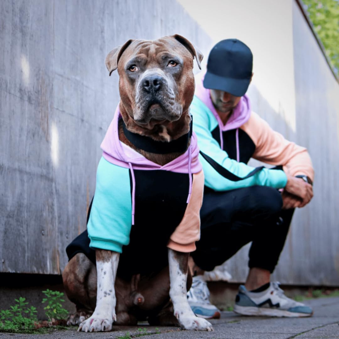 Spark Paws Dog Hoodie – Premium Dog Sweater for Small, Medium, and Large Dogs | Warm Outfits for French Bulldogs, Pitbull, Puppy, Winter Jacket Alternative - Cyber Punk - XL