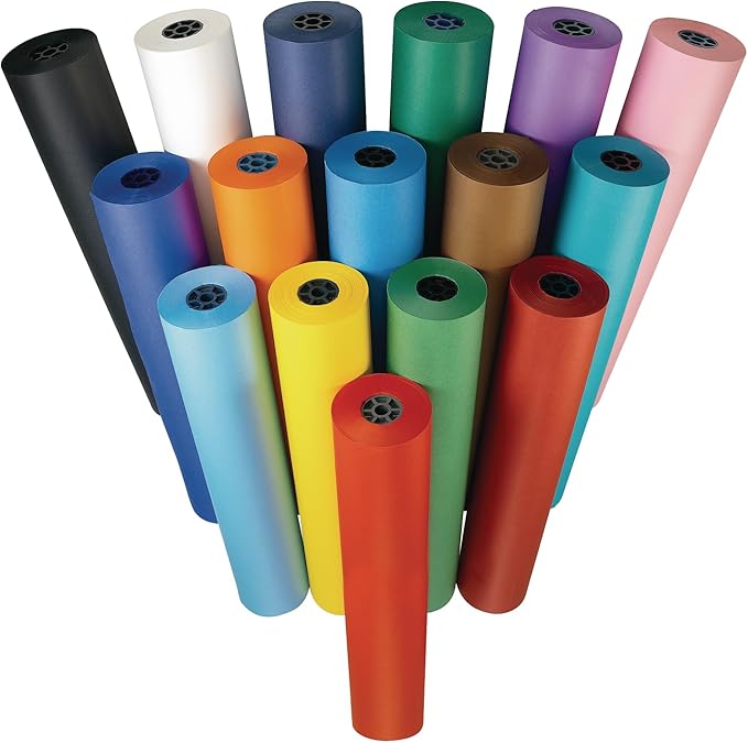 Colorations Dual Surface Paper Roll Classroom Supplies for Arts and Crafts Flame Red (36" x 1000') - DSFR