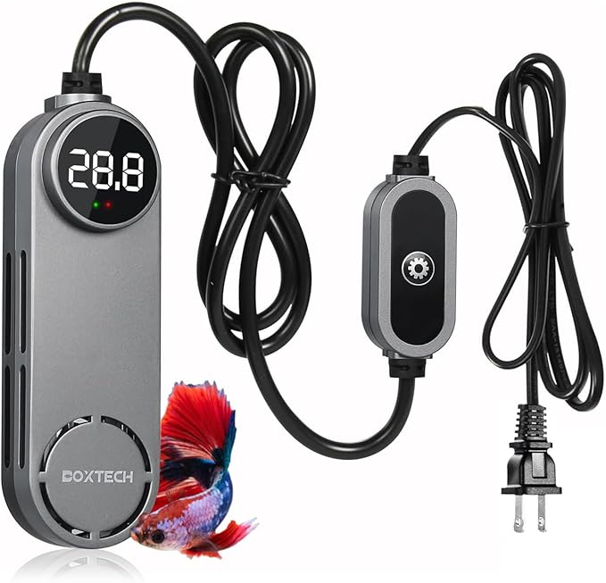 UPETTOOLS 75W Aquarium Heater for 5-20 Gallon Tanks – Submersible Fish Tank Heater with Digital Display & External Temperature Controller, Adjustable 68°F-93°F, for Betta, Shrimp, and Turtle Tanks