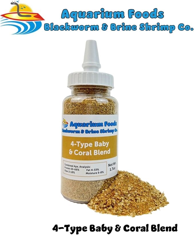 Aquatic Foods Inc. 4-Type Mixed Blend of Cyclops, Daphnia, Rotifers, Ready to Eat Brine Shrimp Eggs for Tropical Fish Fry, Babies, Guppies, Tetras, Bettas, Nano Fish…1.7oz Squeeze Bottle