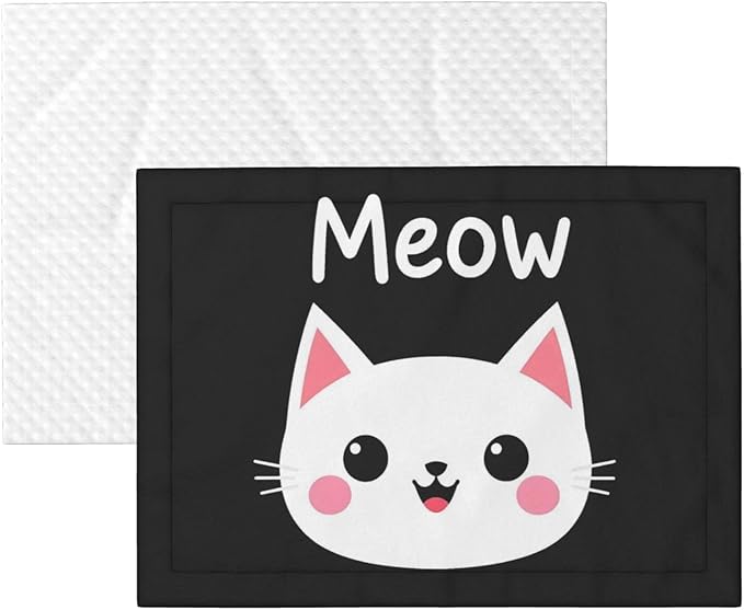 Cat Meow Print Soft Plush Pet Blanket, Washable Dog Blanket, Cat Fleece Throw, Puppy Bed Crate Mat & Sofa Couch Protector - Small