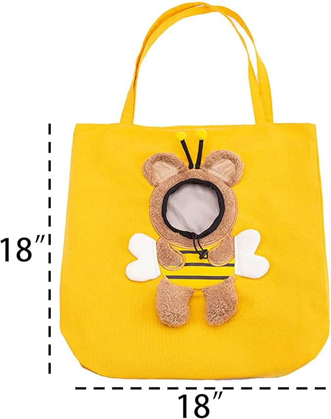 Pet Canvas Shoulder Carrying Bag, Cute Dinosaur Shaped Cat Carrier, L Size Portable Kitten & Puppy Tote, Comfort Carriers for Small Dogs, Cats, and Pets, Handbag for Outdoor, Shopping, and Camping