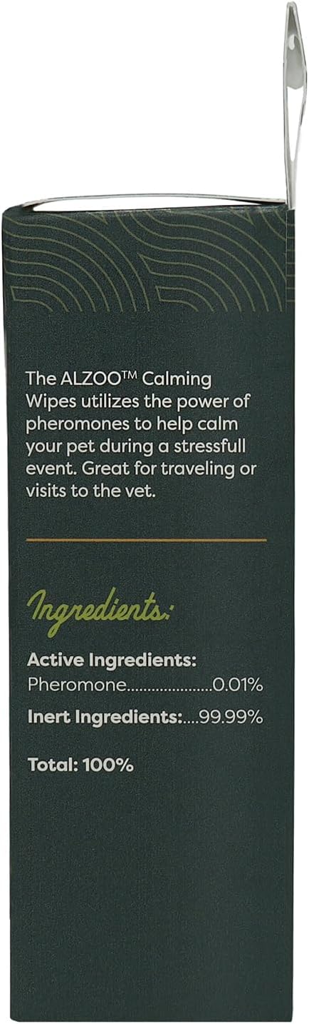 Calming Wipes with Pheromones for Cats and Dogs, On The Go Wipes Helps Reduce Stressful Behavior, 0.15 Ounce
