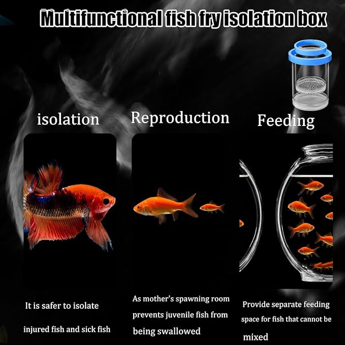 Upgrade Breeder Box for Fish Tank Plastic Floating Mesh Isolation Hatchery Incubator Aquarium Breeding Chamber Blue Small