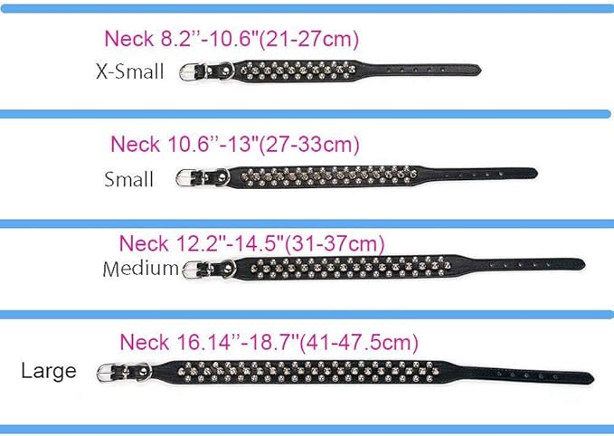 Spiked Dog Collar Soft Pu Leather Mushrooms Rivet Spike Studded Puppy Adjustable Pet Collars for Small Breeds (S, Red)