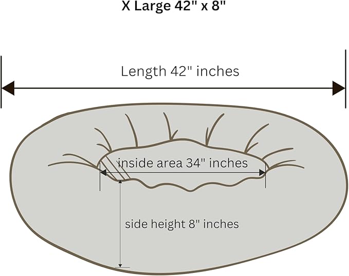 Organic Cotton Canvas Dog Bed: Removable Cover, Natural Fill - Made in USA (Natural, X Large 42" x 8" inches)