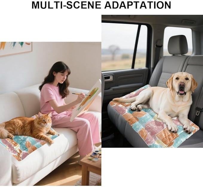 Coloful Village Scene Modern Dog Bed Furniture Dog Crate Mat Pet Pad Pads for Crates Washable Non-Slip Crate Bed Easy Clean Mats for Dogs Pillow Indoor Outdoor 24X18 Inch