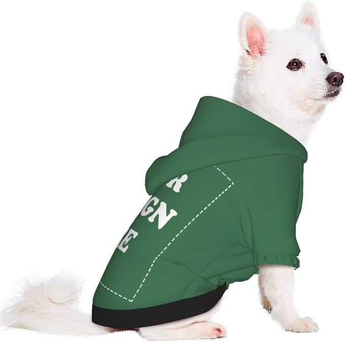 Personalized Dog Hoodie, Custom Dog Costumes for Small Dogs, Holiday Happy Dog Clothes Football Pet Shirt Sweater with Name Number for Girl/Boy Cats/Kitten, Green, S