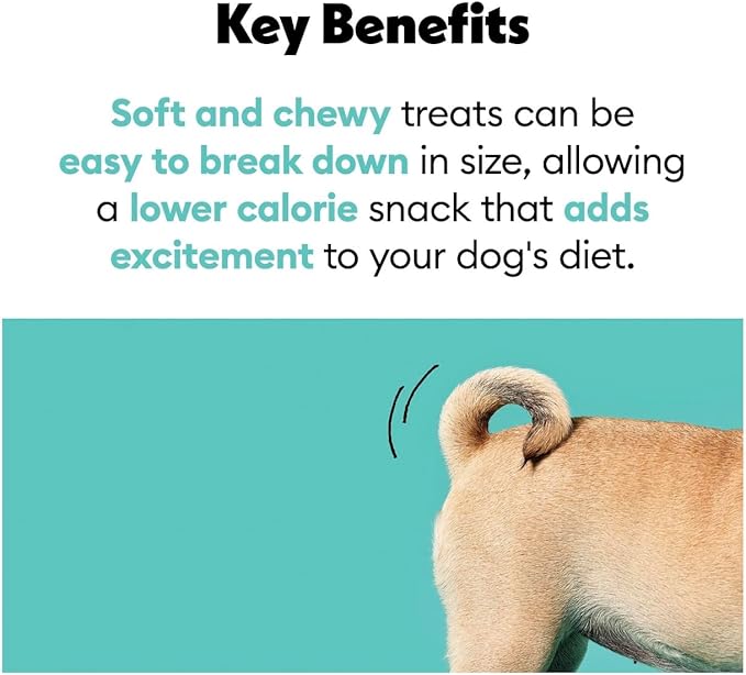 Wiggles & Wags Meaty Strips Dog Treats, Salmon Flavor, 16 oz with DN Essentials Bone Shaped Waste Bag Dispenser & Free Roll