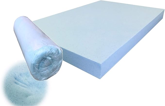 Pet Dog Bed Blue Cooling Gel Infused High Density Solid Memory Foam Pad (35x20x4 inches (2pack))