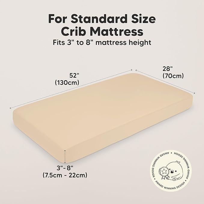 KeaBabies 2-Pack Organic Crib Sheets for Boys, Girls - 52x28 Fitted Crib Mattress Sheet Neutral, Breathable Jersey Cotton Cover for Baby Bed, Toddler Mattress, Soft & Cute Prints (Rust)