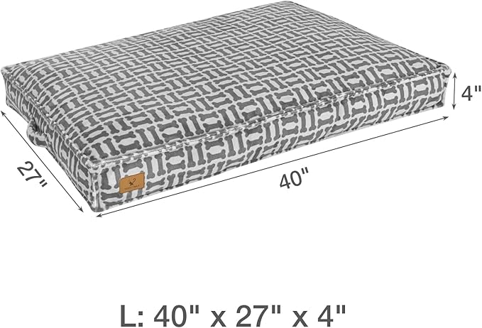 Dog Bed with Easy-Grip Handle - Shredded Memory Foam Pet Bed, Removable & Machine Washable Cover, Non-Slip Bottom, Choose from Cooling Linen or Warm Flannel Style for Dogs & Cats(Large