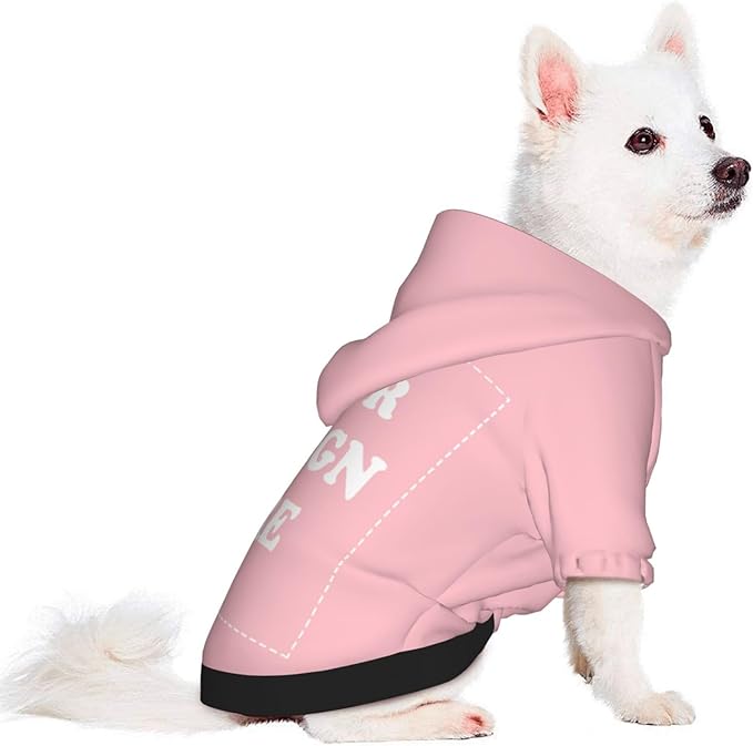 Personalized Dog Hoodie, Custom Dog Costumes for Small Dogs, Holiday Happy Dog Clothes Football Pet Shirt Sweater with Name Number for Girl/Boy Cats/Kitten, Pink, XXS