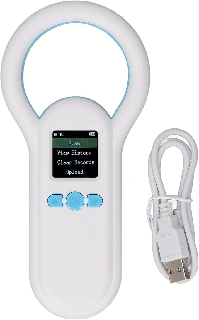 BT Pet Microchip Scanner, ABS Material, Enhanced Recognition with 1.44 Inch Display and Long Battery Life for Animal Management