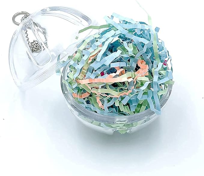 3.5" Hanging Plastic Forager Ball Toy to Unscrew with shredding Paper Inside for Medium and Large Parrot
