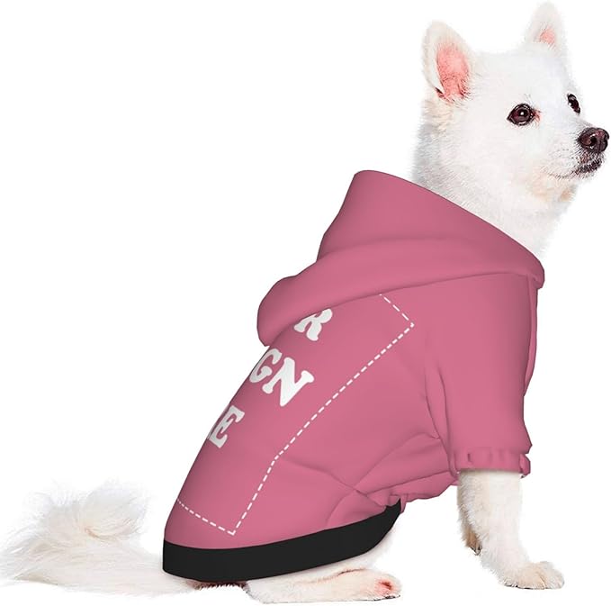 Personalized Chihuahua Dog Hoodie, Custom Pet Warm Sweatshirt Costume with Name Number Photo, Customize ID Clothes for Pupppy Kitten Dogs Cats, DarkPink, XXS