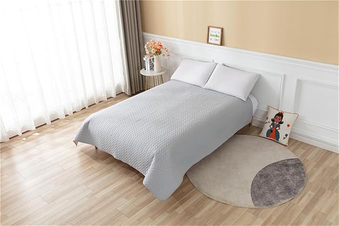 GIBZ Waterproof Dog Bed Cover Anti Slip Pet Furniture Protector Washable Blanket Large Soft Quilted Mat, Grey, 220x210cm