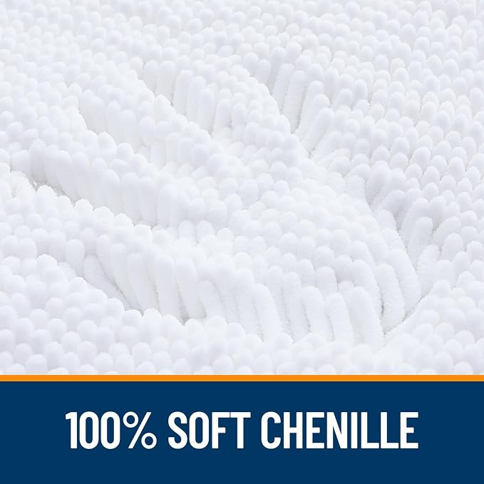 OLANLY Toilet Rugs U-Shaped 24x24, Extra Soft Absorbent Chenille Contour