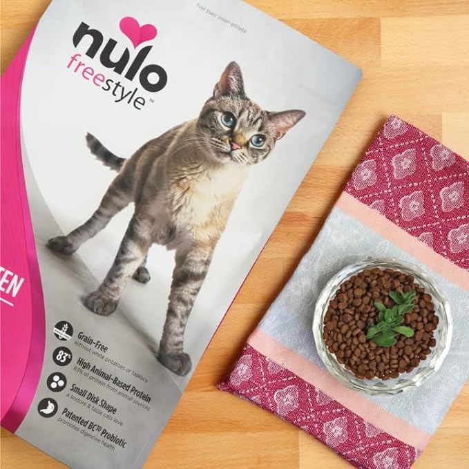 Nulo Freestyle High Protein Cat & Kitten Food, Chicken & Cod Recipe - Natural Grain-Free Dry Cat Food with Omega Fatty Acids & Probiotics, 4 lb Bag