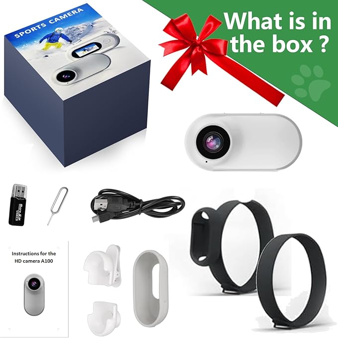 ehomful HD 1080P Cat Camera Collar with Video Record Wireless Mini Sport cam,Small Action Cameras,Body Camera for Pet Supplies/Stuff,Outdoor/Inoor Birthday Gift No WiFi