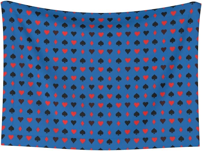 Reversible Plush Dot Pet Blanket for Dogs and Cats, Poker Playing Cards, Ultra Soft Two Sided Design with Warm Fuzzy Side and Smooth Side for Comfort