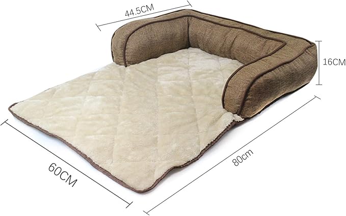 Pet Dog Bed Furniture Protector Cover Dog Couch Sofa Cushion Bed with 3-Sides Removable Cushions, Washable Collapsible Pet Blanket Mat Cave for Dog Cat and Other Animal