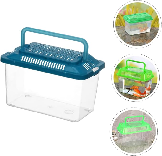 BESTOYARD Small Plastic Turtle Tank Portable Clear Fish Tank for Snakes Spiders and Small Pets Lightweight Reptile Breeding Container Multi-Purpose Terrarium for Home Use