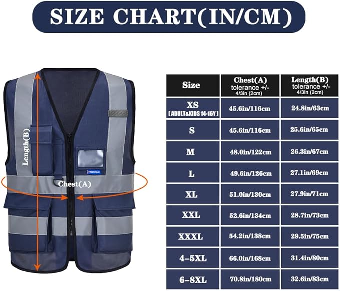 A-SAFETY High Visibility Reflective Safety Vest Customize Logo (XS-8XL)