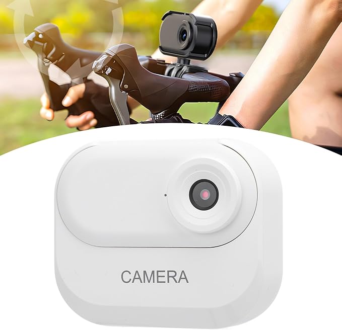 Pongnas Pet Camera Collar, 1080P HD Video Recording with Anti Shake, 0.96 Inch IPS Color Screen, Wide Angle Lens, Magnetic Mount, for Cycling Outdoor Pets (White)