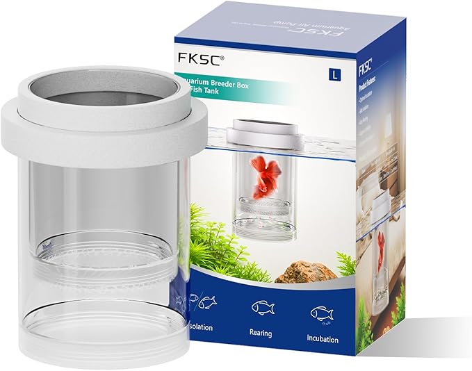 Floating Breeder Box for Fish Tank - Aquarium Isolation Separator Hatchery Incubator for Guppy, Betta, Clownfish, Coral, Baby & Injured Fish