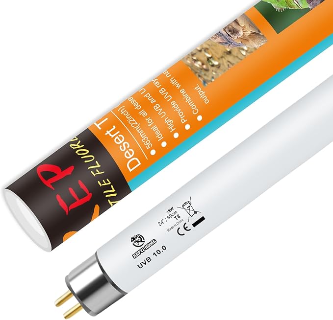 T8 UVB Reptile Light 18W 10.0, UVA Light Bulb for Reptiles, Lamp Tube for Bearded Dragon(1 Pack)