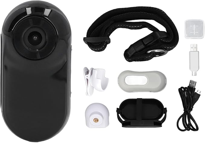 1080P HD Pet Collar Camera, 120 Super Wide Angle OTG Connection Lightweight Wireless Small Pet Sport Camera with Back Clip, Video Record & Take Photos manually for Dogs Cat (Black)