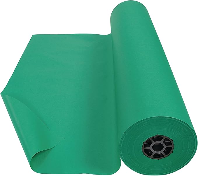 Colorations Dual Surface Paper Roll, Bright Green, 36" x 1000', Textured Paper, Classroom Craft & Art Supplies, Bulletin Board, Gift Wrapping, Chalkboard Wallpaper
