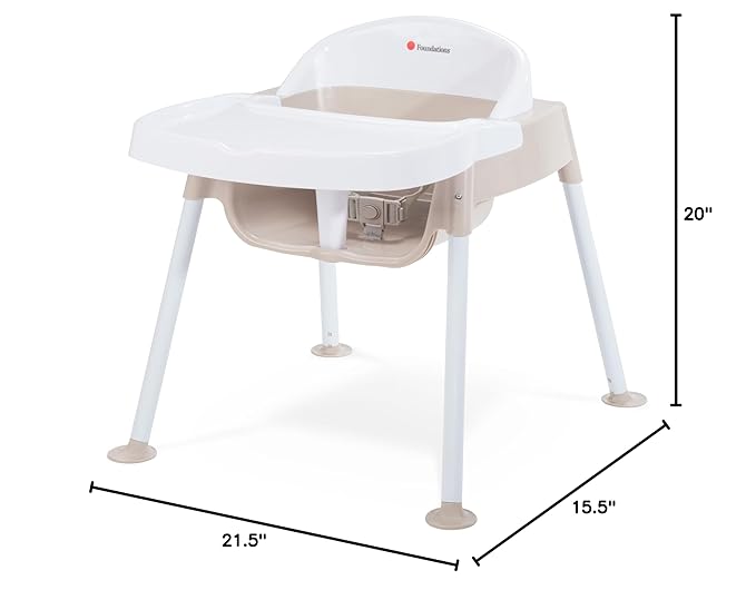 Foundations Secure Sitter Feeding Chairs Multipack, No-Tip Feet, 3-Point Adjustable Harness, Removable Tray, Easy to Clean, Stackable Feeding Chairs, 3 Pack (11 inch)