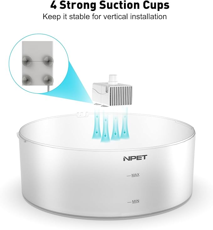 NPET DF10 Dog Water Fountain, 170oz/1.3Gallon/5L Large Automatic Pet Water Dispenser Cat Water Fountain with Cleaning Kit, Replacement Filter for Cat, Dogs, Multiple Pets (Replacement Pump)