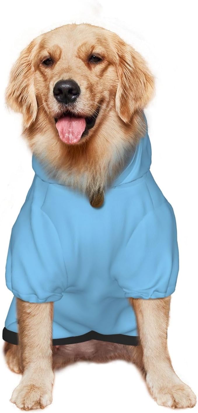 Custom Dog Hoodie Add Your Design Soft & Warm Personalized Photo Text Logo Name Dog Clothes for Puppy Sweatshirt Hooded for Small Medium Large Dogs Girl/Boy Cats LightBlue