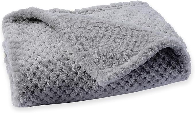 Pet Blanket Warm Soft Dog Blankets Washable Cat Throw Blankets Sofa Bed Couch Furniture Protector Cover for Small Medium Large Dogs Cats, Grey, 39" x 63"