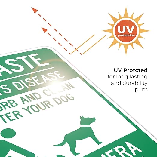 Pet Waste Leash-Curb and Clean Up After Your Dog Under Camera Surveillance Sign, 24x30 Inches, Rust Free .063 Aluminum, Fade Resistant, Made in USA