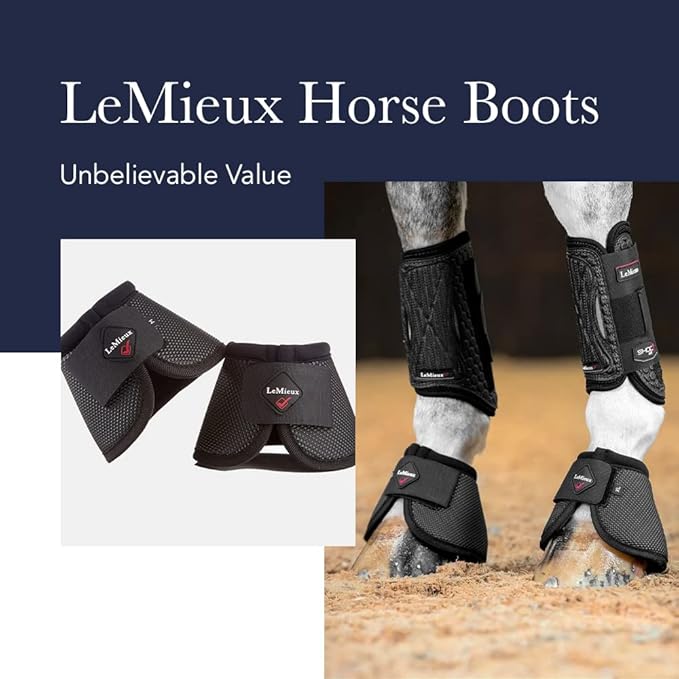 LeMieux Black Soft Shell Overreach Horse Boots - Protective Gear and Training Equipment - Equine Boots, Wraps & Accessories