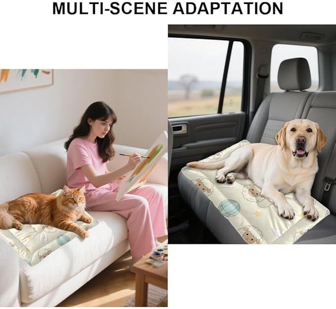 Comfy Dog Beds with Anti-Slip Bottom, Cute Animals Dog House Pad for Crate Outdoor Beds Comfortable Crate Mat Chew Proof for Indoor& Outdoor Sofa Cars, Machine Washable 24 X 18 Inch
