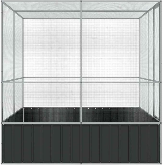 Steel Aviary, Large Bird Cage with Lockable Door, Aviary Spacious and Versatile Cage Ideal for Parakeets, Parrots, Lovebirds, Cockatiels, Pigeons, 83.1"x81.5"x83.5",-273