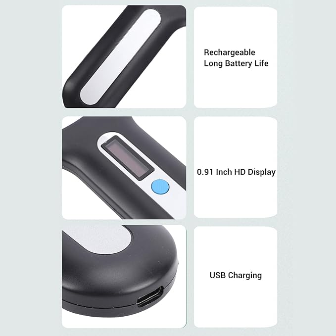 HEEPDD Pet Microchip Scanner, Trackers Reader for Dogs and Cats with OLED Display and Connectivity for Vet Professionals Pet Microchip Scanner, Rechargeable Nan Gardening (Black)