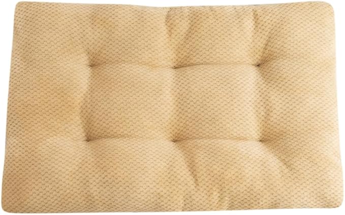 Washable Dog Bed for Large Breeds, Extra Cushioned Crate Mattress with Removable Fluffy Cover, Non-Slip Orthopedic Pet Pad, Machine Washable Kennel Mat(Brown,XL)