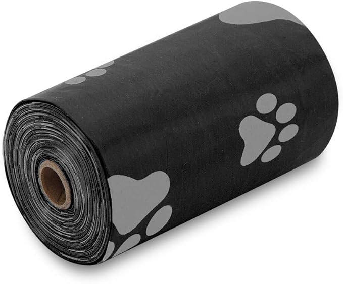 Best Pet Supplies Dog Poop Bags for Waste Refuse Cleanup, Doggy Roll Replacements for Outdoor Puppy Walking and Travel, Leak Proof and Tear Resistant, Thick Plastic - Black, 360 Bags (BDP-360T)